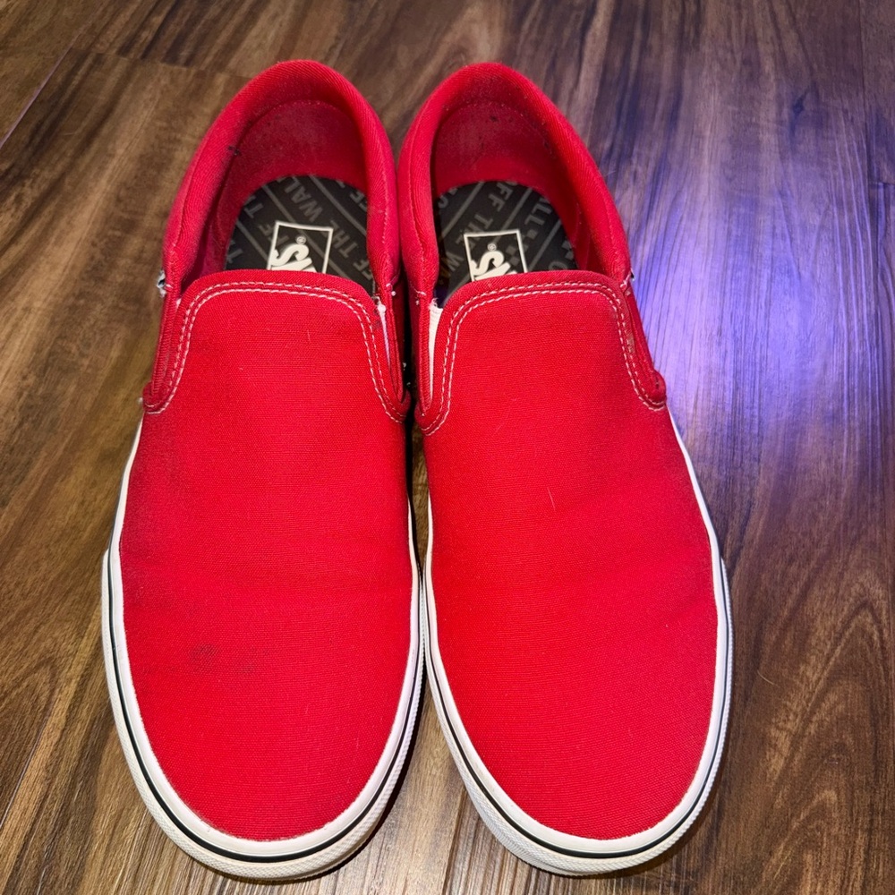 Men’s Vans Red Slip-On Sneakers